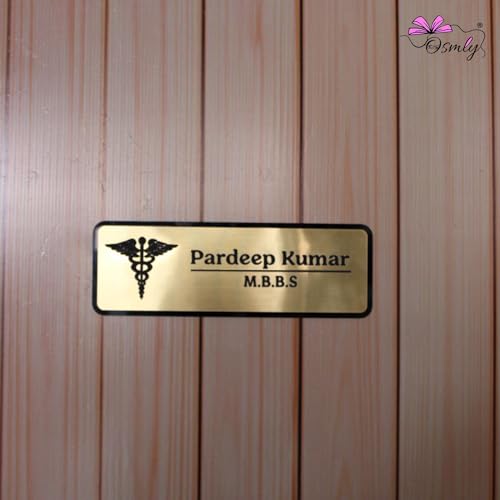 Customized Acrylic Name Plate for Office, Home, Workshop, Acrylic Laser Engraved Name Plates for Doctor, For CA, For Dentist, For Advocate, For Door, For Wall Name Plate 3 x 8 inch & 12 x 4 inch