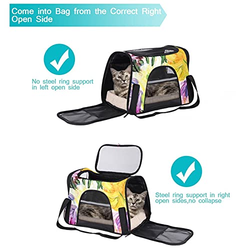 Bolsa de colores de flores para llevar mascotas con suavidad 6