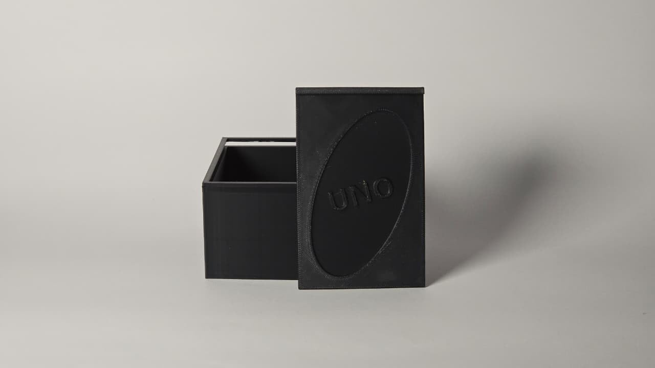 Hard Cover Case Compatible with UNO Playing Cards, Protective Storage Box, Durable Plastic Card Game Holder (Black)-image-12