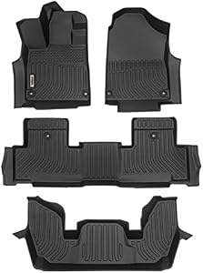 orealtrend Black Floor Mats Liners Replacement for Acura MDX 7 Seats 2022 Heavy Duty All Weather Front Rear Car Carpet Custom Fit Durable Odorless-Full Set 3 Row