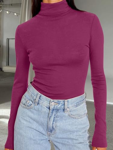 Image of Trendy Queen Women's Turtleneck Long Sleeve Shirts Basic Underwear Tops Winter Clothes 2026