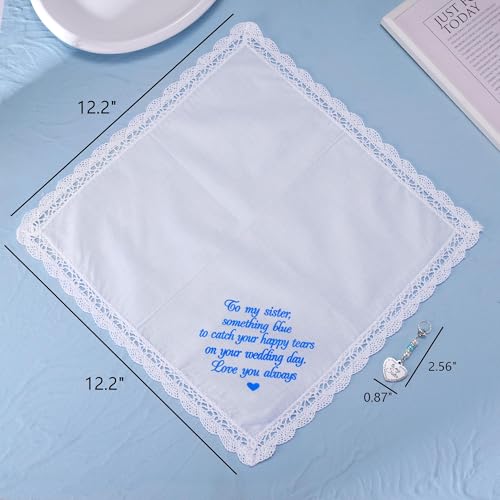 Image of MIXJOY Something Blue Gift for Bride, Wedding Day Bridal Blue Pearl Angel Wings Bouquet Garter Charm for Bride to Be