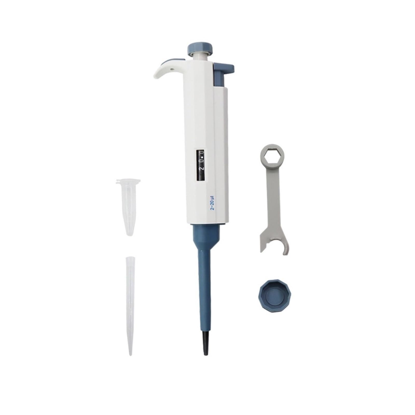 Pipeta Micropipeta De Laboratorio, Pipeta Automática Plástico, Equipo Química Digital Ajustable Con Puntas para laboratorio(5-50ul)