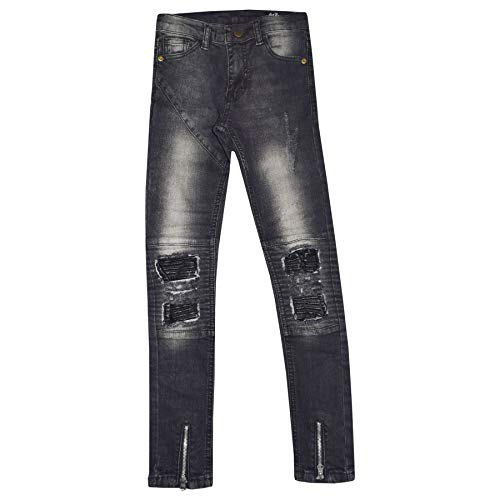 Kids Boys Stretchy Jeans Designer Black Ripped Denim Skinny Pants Trouser 5-13Yr2