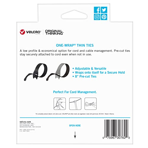 Velcro Brand VEL-30762-USA 150Pk Cable Ties Value Pack | Replace Zip Ties With Reusable Straps thumb #6