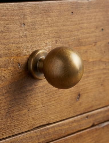 Image of 8 Pack Antique Brass Cabinet Knobs, Round Ball Drawer Knobs for Cabinets Kitchen Hardware with Screw, Diameter 0.95 inch