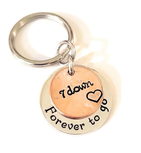 7 Year Anniversary for Men, 7th Wedding Anniversary for Husband, Dainty Gift for Couples, Down and Forever To Go