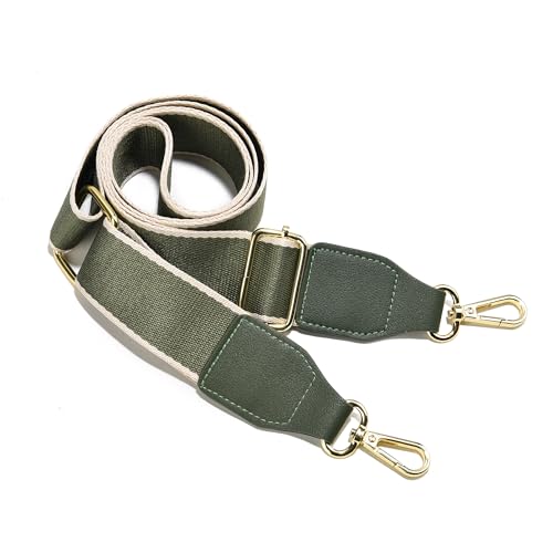 Image of Purse Strap Wide Replacement Crossbody Bag Straps, 1.5 inch Canvas Handbag Shoulder Strap, Adjustable Tote Belt（Gold Hardware