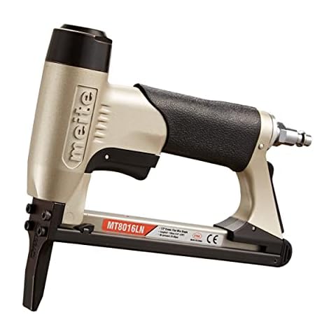 meite MT8016LN Pneumatic Upholstery Stapler 21 Gauge 80 Series 1/2-Inch Crown 1/4" to 5/8" Length Air Fine Wire Stapler Gun with Long Nose Cover