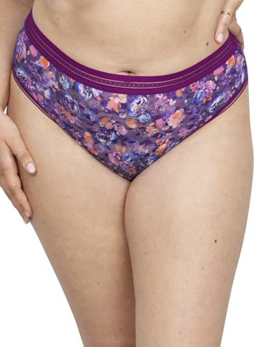 Curvy Couture Women's No-Show Lace Brief Panty