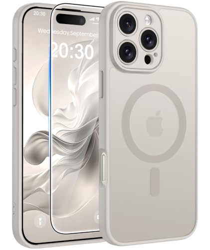 Image of FNTCASE for iPhone 16 Pro-Max Case: Translucent Off White Fit for MagSafe