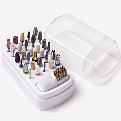 Support de forets à ongles minkissy rond 30 trous avec brosse
