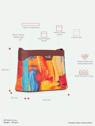 Image of ZOUK Harmony Sling Bag | Crossbody Bags for Women | Women's Handbags | Stylish | Vegan Leather Evening Bag | Travel & Office Use | Purse and Wallet