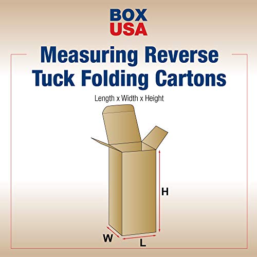 Image of BOX USA BRTS26 Reverse Tuck Folding Cartons, 4 inch x 4 inch x 6 inch, Kraft (Pack of 250)