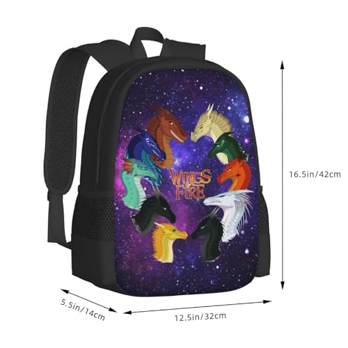 Wings Of Fire Backpack,3d Print Laptop Backpack Lightweight Casual Daypack Bookbag 16.5 In, Black3