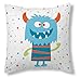 ESTELIA - Funda de cojín Monster - 50x50 cm - Impresión Digital - 50% algodón / 50% poliéster - 144 Hilos
