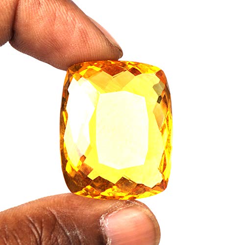 Real-Gems AB-504 Gemstone For Neckalce 81.35 Carat Yellow Citrine Cushion Shaped Loose Gemstone thumb #1