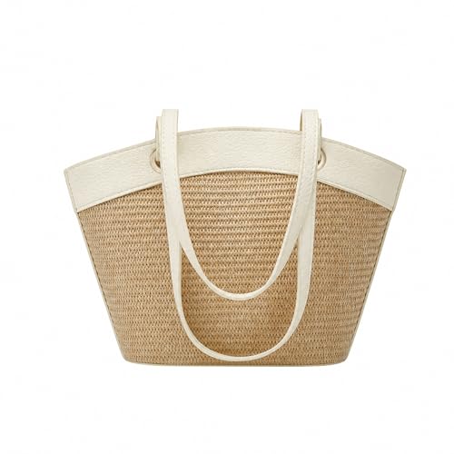 Sac en paille tissée Perphy avec poignées supérieures et pochette zippée