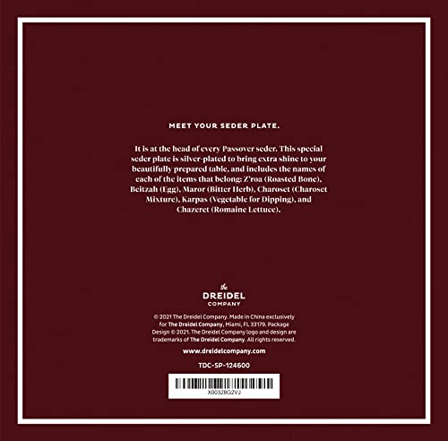 The Dreidel Company Lowest Priced Traditional Passover Seder Plate 12", Traditional Judaica Passover Seder Plate, Kaarah For Pesach (Single, Traditional Pewter) #TOP4