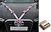 Produktbild Organza M Auto Schmuck Braut Paar Rose Deko Dekoration Organza M Hochzeit Car Auto Wedding Deko (Rosa/Weiß)