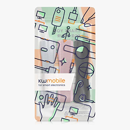 kwmobile 3X Agarre elástico Universal para Tablet - Banda de sujeción para Dedos - Correas traseras para Tableta en Negro/Oro Rosa/Plata - imagen 7