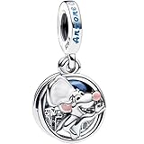 ZURWTCH Fit Women Bracelet Necklaces Fashion Gifts 925 Sterling Silver DIY Jewelry (Remy Double Dangle Charm)