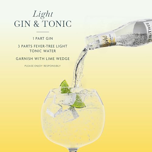 Fever-Tree Light Tonic Water – Premium Low Calorie Mixer for Cocktails and Mocktails, 6.8 fl oz Bottles, Pack of 24 – Naturally Sourced, Non-GMO