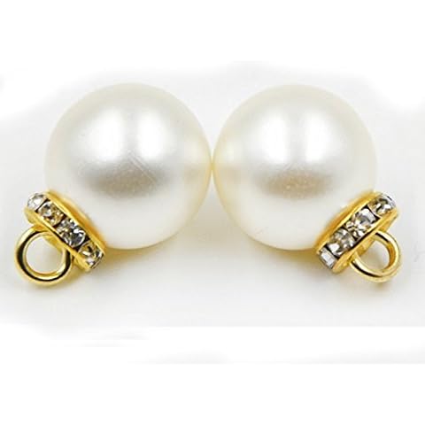 Zhiteng 20pcs Rhinestone Buttons-LeBeila Buttons Crystal Pearl Buttons DIY Sewing Fasteners Accessories for Sewing, Craft, Wedding Dress&Clothes Cover