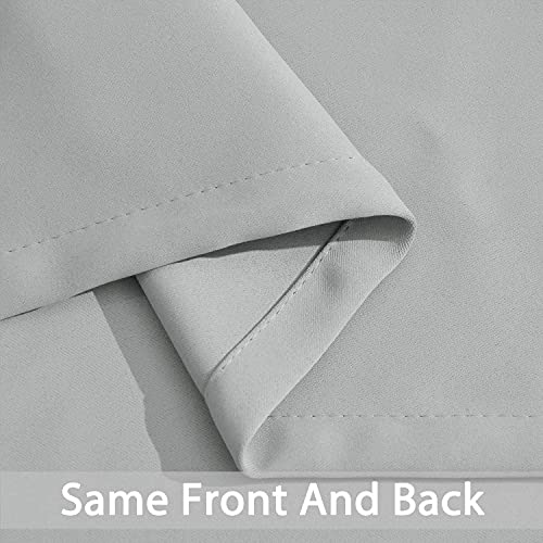 Yakamok 84 Inch Length Blackout Curtains for Bedroom, Thermal Insulated Room Darkening Grommet Top Window Drapes for Living Room,Light Grey,42W x 84L,2 Panels