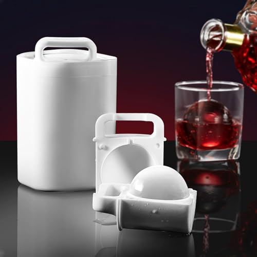 Crystal Clear Ice Cube Maker 1 Large 2.2' Pure Ice Ball Silicone Airtight Mold for Cocktails...
