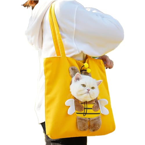 SJTJSPX Sac Transport pour Chat Chien,Sac à Bandoulière Chien Chat,Sac à Main Portable,Sac de Voyage pour Petits Animaux Réglable,Panier Transport Cabas...
