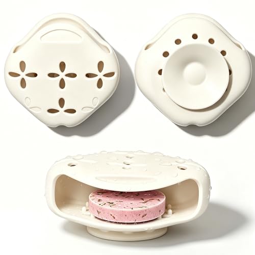 xcivi Silicone Shower Steamer Holder with Big Suction Cup Aromatherapy Tray