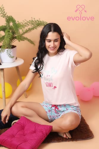 Image of Evolove Women Night Suit Set /Top Short Set