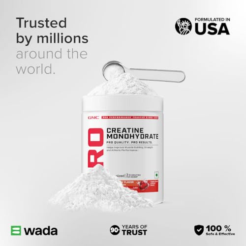 Image of GNC Pro Performance Creatine Monohydrate - 3000mg Creatine Per Scoop | Micronized for Faster Absorption | Boosts Energy, Muscle Volume & Performance | Gluten-Free | Cranberry | 400gm