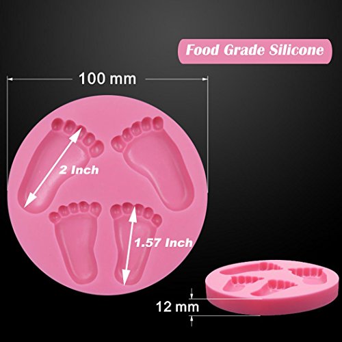 Fantasybear Feet Mold,Soap Clay Fimo Chocolate Sugarcraft Baking Tool Diy Mold For Baby Shower Birthday Party Cake Decoration #TOP5