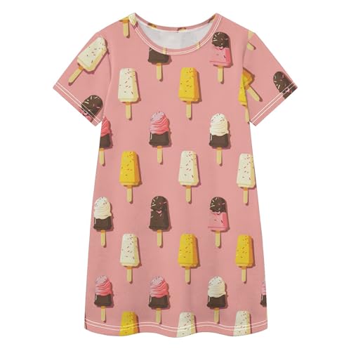 Vestido de helado rosa fresco que evita el calor en niñas de 2 a 8 años