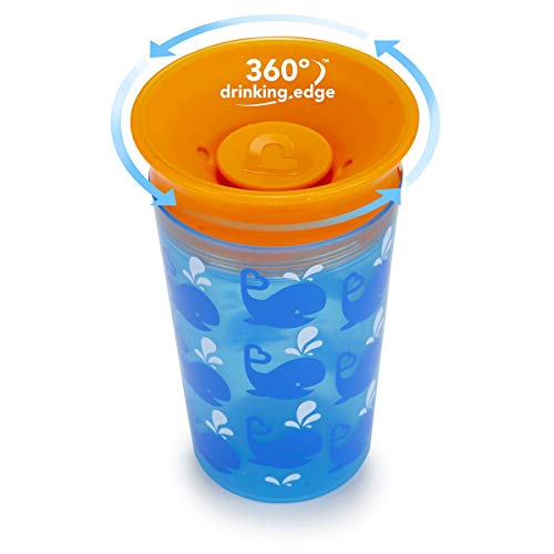 Copo Grande 360 Deco, Munchkin, Azul/Laranja, Grande