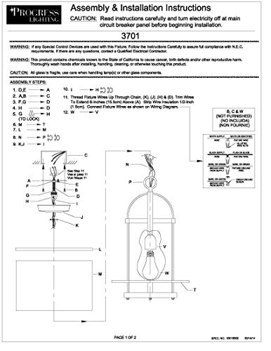 Progress Lighting 1-Light Foyer Pendant, Bay Court Collection, Indoor, P3701-09, Brushed Nickel - Image 12
