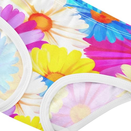 Floral Colorful Blue Daisies Floral Girl Panties Cute Girls Underwear Toddler Cotton Colorful Briefs Undies Kids 2t4