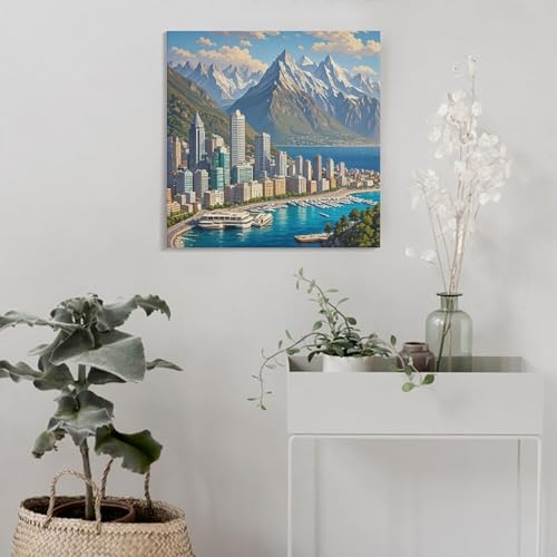 Toile murale abstraite deco interieur moderne 50x50