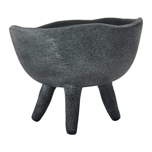 Image of Creative Co-Op Boho Terracotta Footed Bowl, Slate Grey