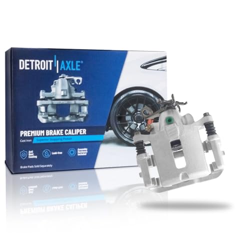 Image of Detroit Axle - Rear Right Brake Caliper for 2003-2006 Lincoln LS, Passenger | Side Disc Brake Caliper with Bracket 2004 2005 Replacement