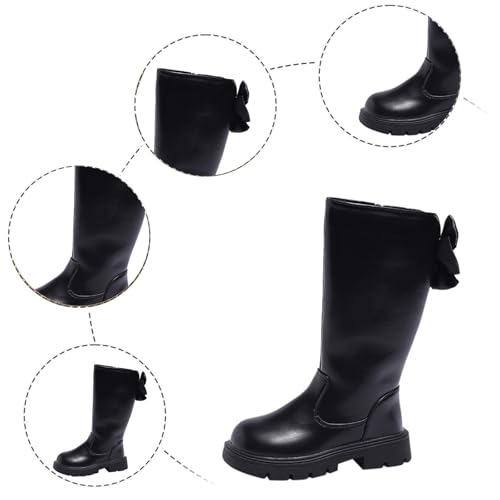 Girls Fashion Riding Boots Fall Winter Round Toe Non-slip Long Boot Retro Zipper Side Knee-High Boots for Toddler/Kids2