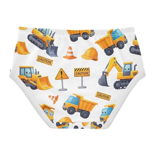 Toddler Briefs, Cute Construction Vehicles Cotton Girls Underwear, 2T–8 Years2