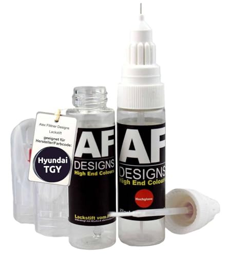 Alex Flittner Designs Lápiz de retoque compatible con Hyundai TGY Inky Blue Perl de secado rápido + barniz transparente Tufplack Autolack