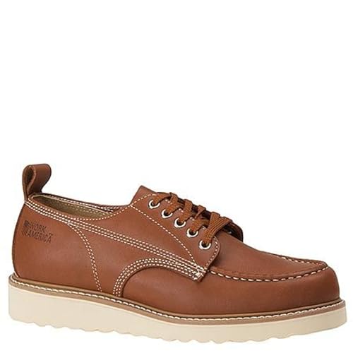 Men's Crepe Wedged Sole Work Oxford, 10.5 D(M) US, Tan