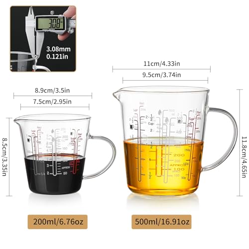 Vaso medidor de vidrio irrompible con pico y mango 500 ml miniatura 3