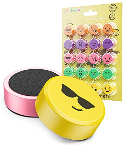 HORRAu Lot de 40 Aimant Frigo –Aimant Puissant Colorés pour Aimants Tableau Magnétique – Parfaits pour Les Enfants, Le Bureau, la Salle de Classe, la Cuisine ou l'école, Multicolore