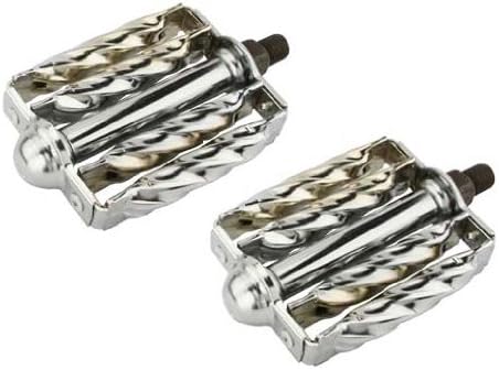 Alta Double Square Twisted Lowrider Bicycle Pedals 1/2" Chrome