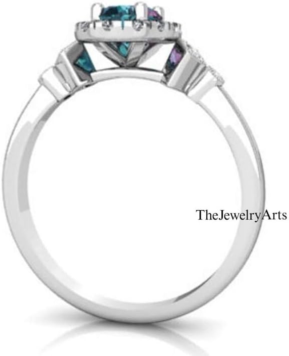 Handmade 925 Sterling Silver Lab Grown Color-Changing Alexandrite Oval Cut Ring Elegant Bridal Gift, Timeless and Eco-Friendly Jewelry for Her